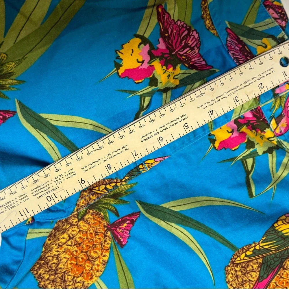 Vintage Bill Blass capri pants women’s tropical pineapple parrot print Stretch‎ - Picture 6 of 7